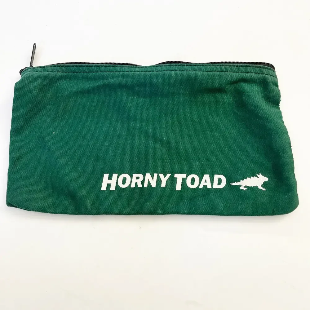 Horny Toad Zippered Pouch Bag Pencil Case Dark Green Camping‎ Utility